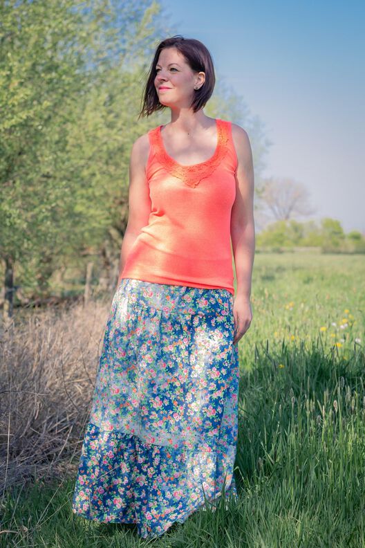 *Ladies Boho Skirt* Stufenrock mit Passe Gr. 32-56, Rock image number 3