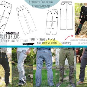 Herr Pfiffikus Gr. 44-58 und Gr. 152-170 Hose Outdoorhose