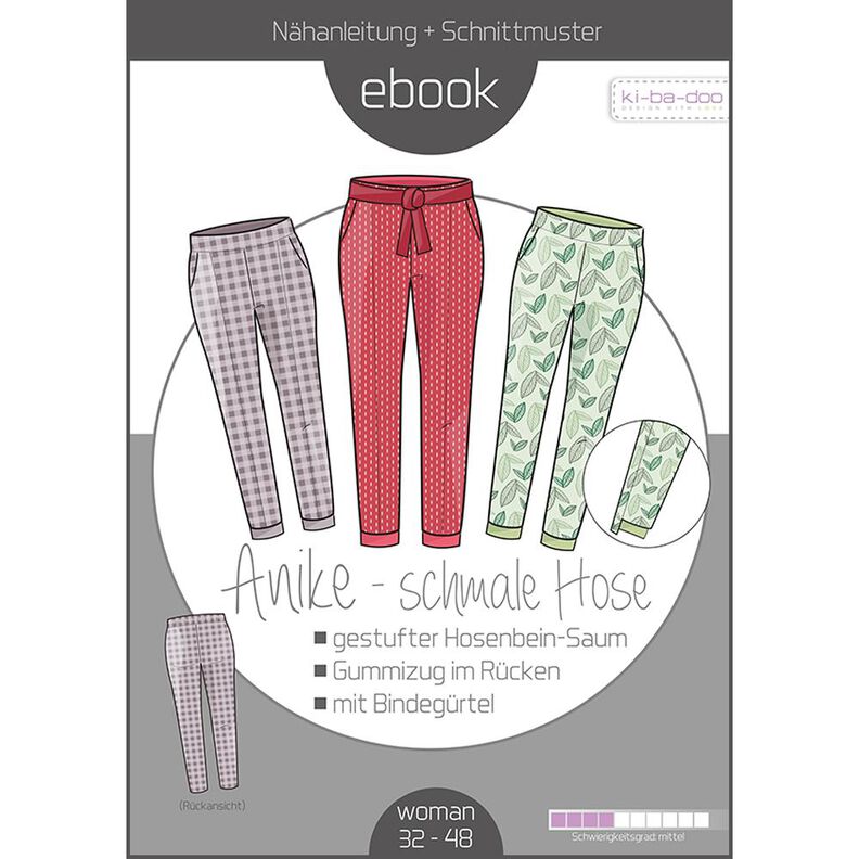 Ebook/Nähanleitung Hose Anike Damen, DIN A4 Gr. 32-48 image number 1
