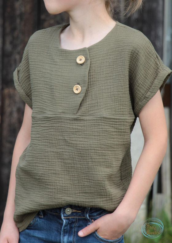Musselin Shirt Solmusling Gr. 128-170, Leinen, inkl. A0 image number 7