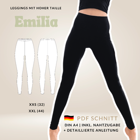High waist Leggings | Schnittmuster Emilia | 32-44