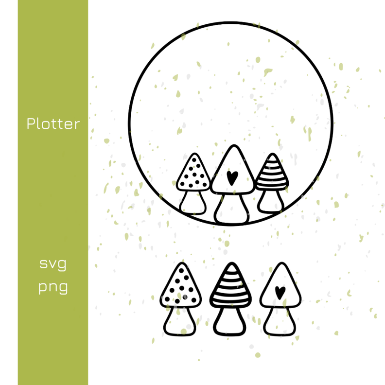Pilze mit Kreis und Herz Plotterdatei | DIY Hunger image number 1