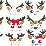 Rentier Gesichter Stickdatei Weihnachten bis 10cm thumbnail number 1
