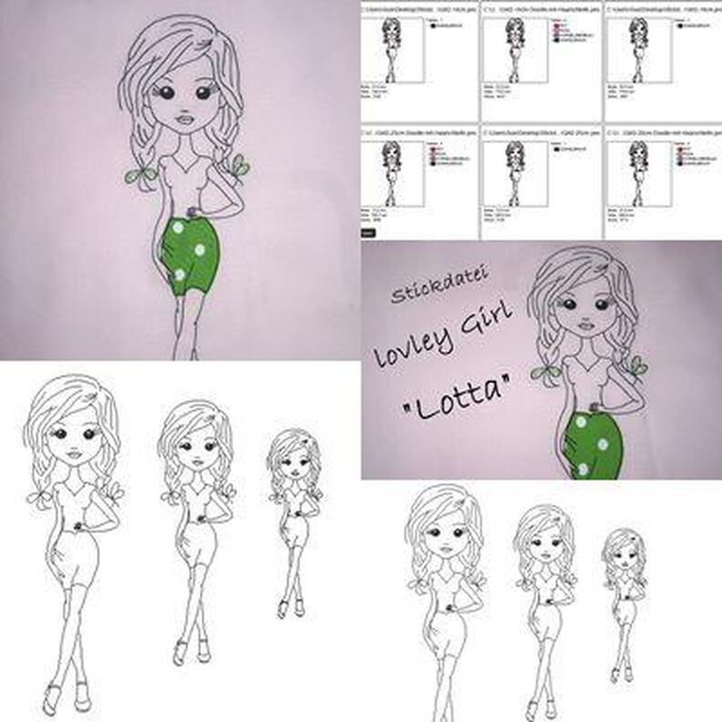 Mädchen 8er SET Bundle Stickdatei image number 5