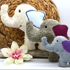 Stickdatei Elefant ITH Kuscheltier in mehreren Gr&ouml;&szlig;en