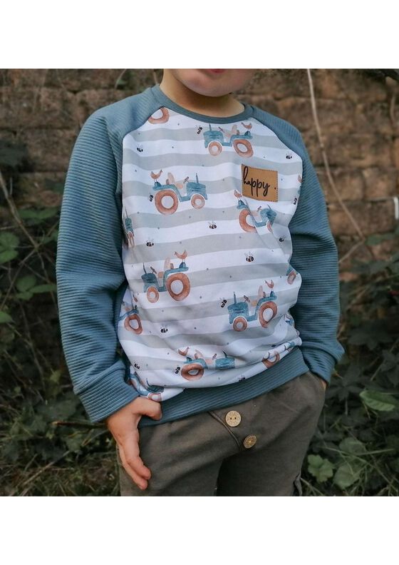 Raglan Sweater Farverig Gr. 56-122, A0, Teilungen image number 9