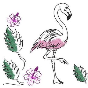 Stickdatei Flamingo Kontur SET