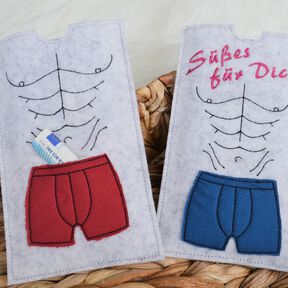 Stickdatei Schokoh&uuml;lle Bauchmuskeln mit Shorts