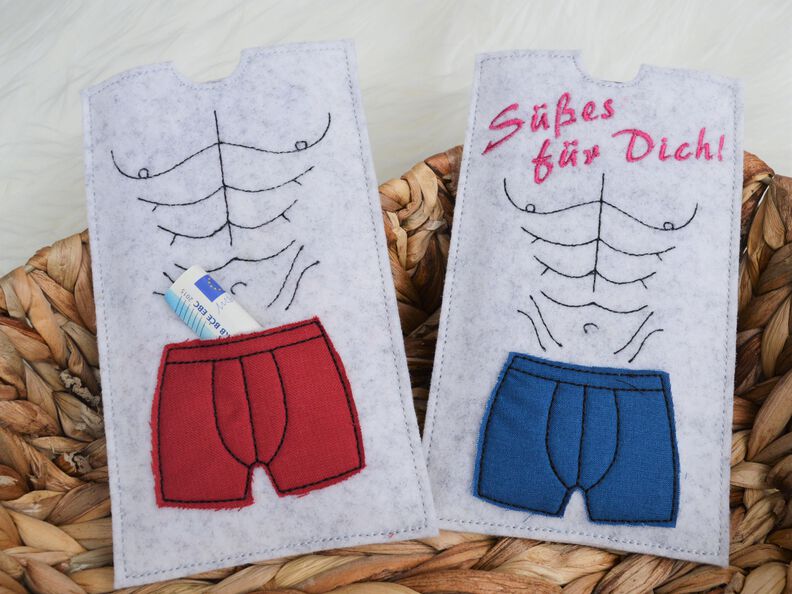 Stickdatei Schokoh&uuml;lle Bauchmuskeln mit Shorts image number 2