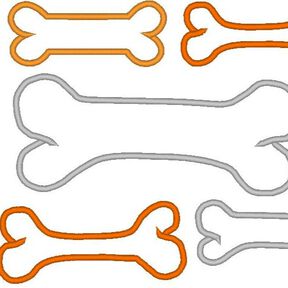 Knochen Stickdatei  in 10 Größen