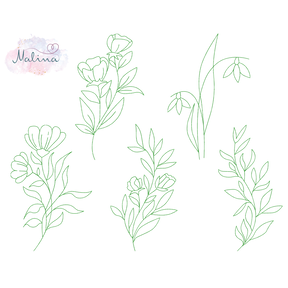 Stickdatei Blumenset "Eleganz"