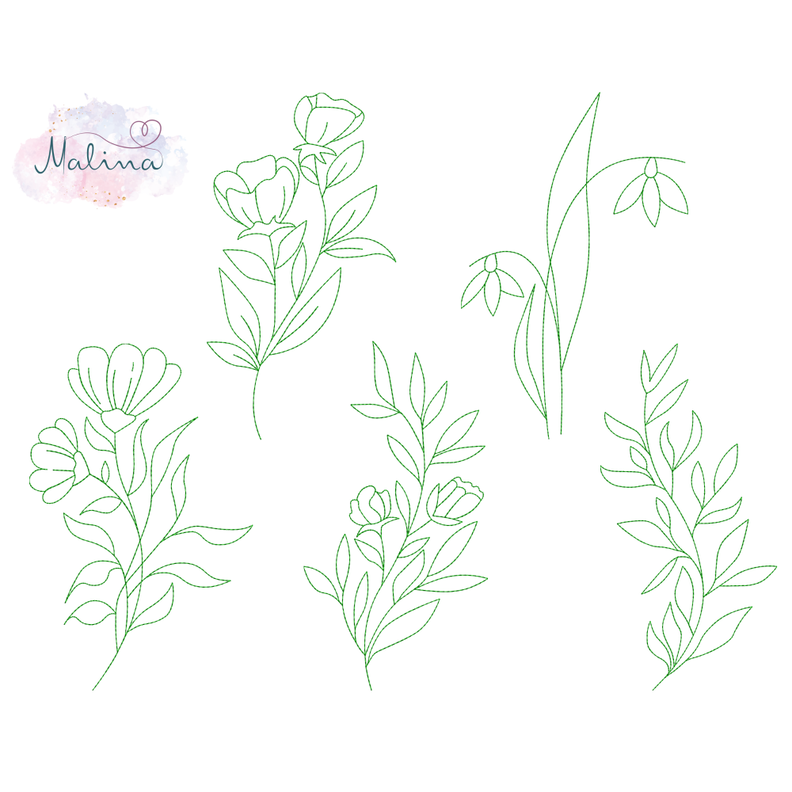 Stickdatei Blumenset "Eleganz" image number 1