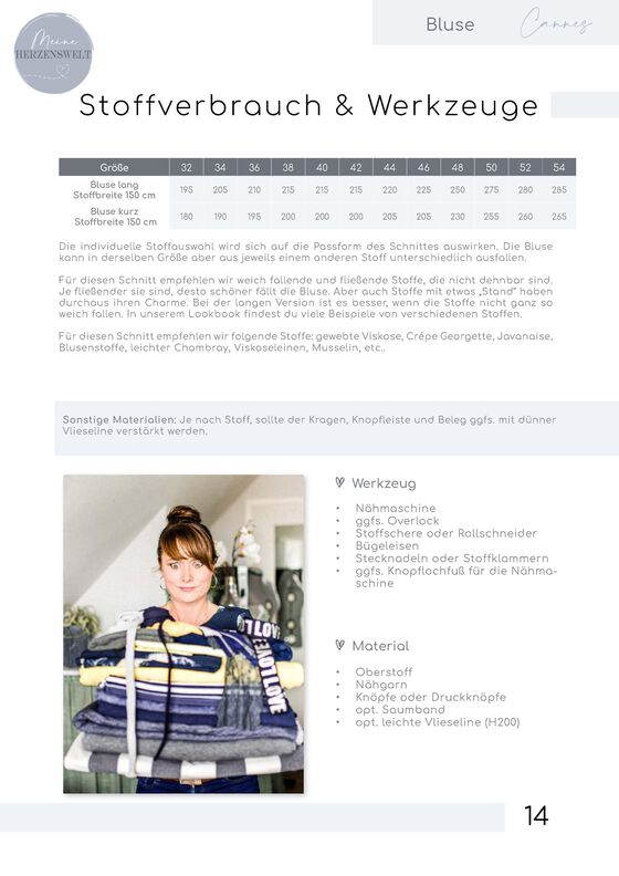Oversizebluse – eBook Schnittmuster Gr. 32-54 – Cannes #148 image number 4