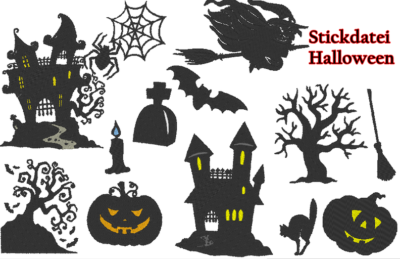Halloween Silhouette Stickdatei image number 1
