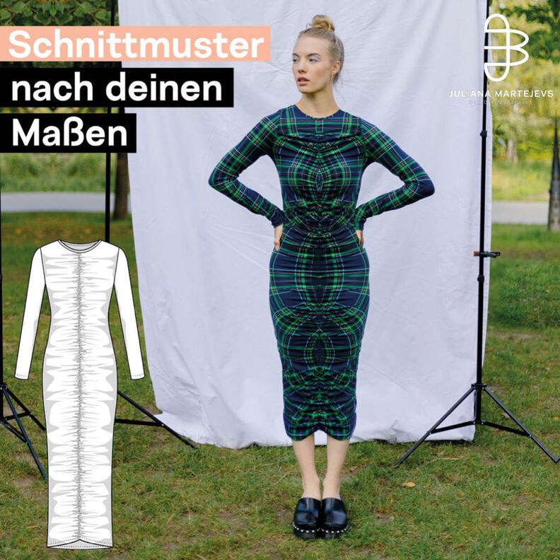 Schnittmuster nach Maß, Midikleid mit Raffung image number 1