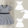 Bella Jerseykleid Kinder mit Glockenrock Gr. 86-158, A4+A0 thumbnail number 9