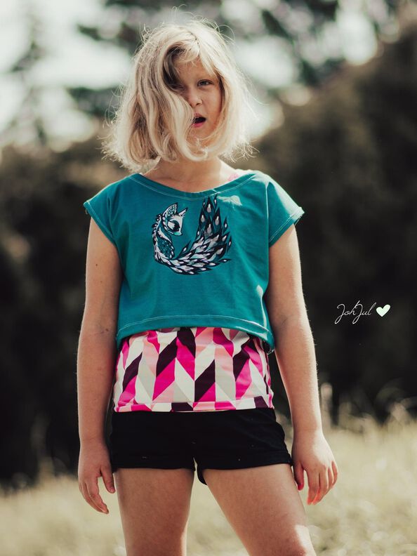HOT CROP TOP Shirt mit Top Gr. 98 - 164 image number 2