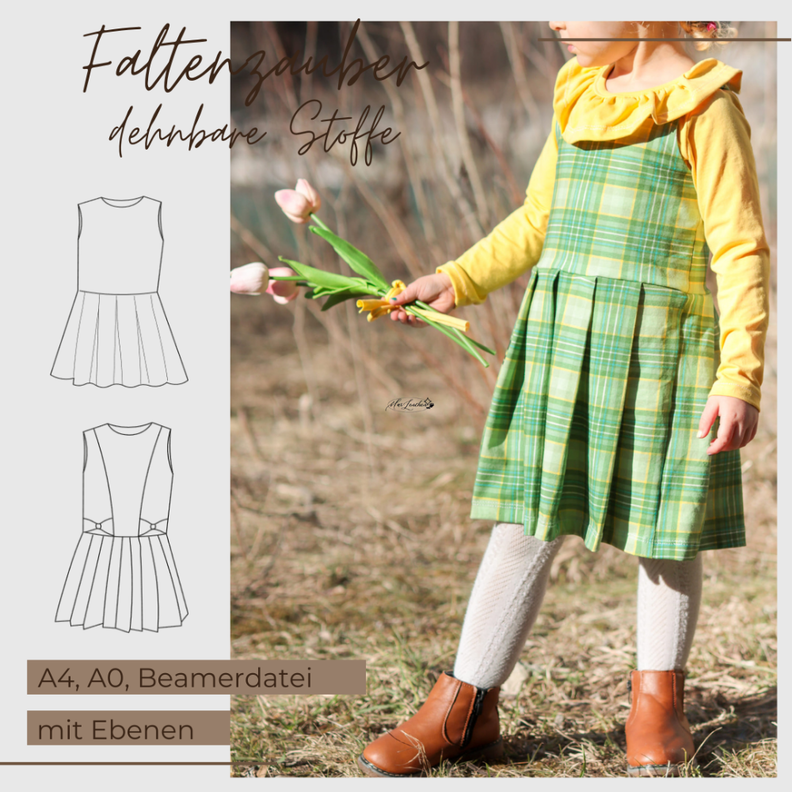 Kleid Faltenzauber (Größe 86 - 152) Dehnbare Stoffe image number 1