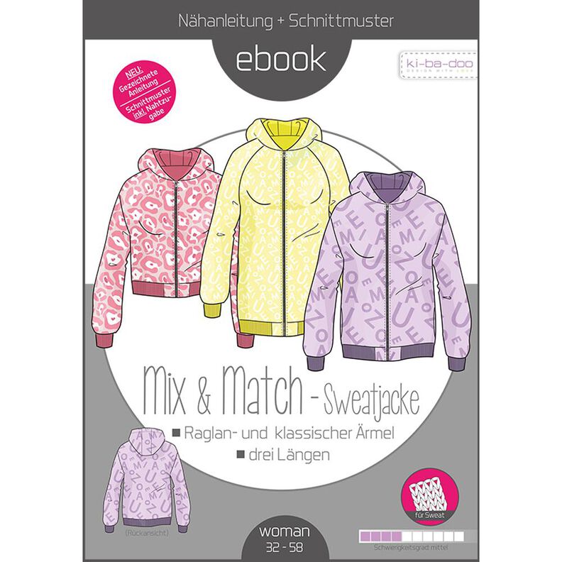 Mix&Match Sweatjacken Damen Gr. 32-58 - PDF Datei in A4 image number 1
