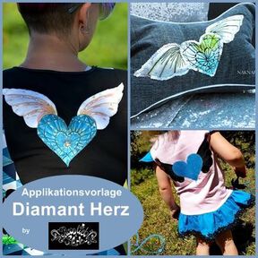 Applikationsvorlage Diamant Herz 