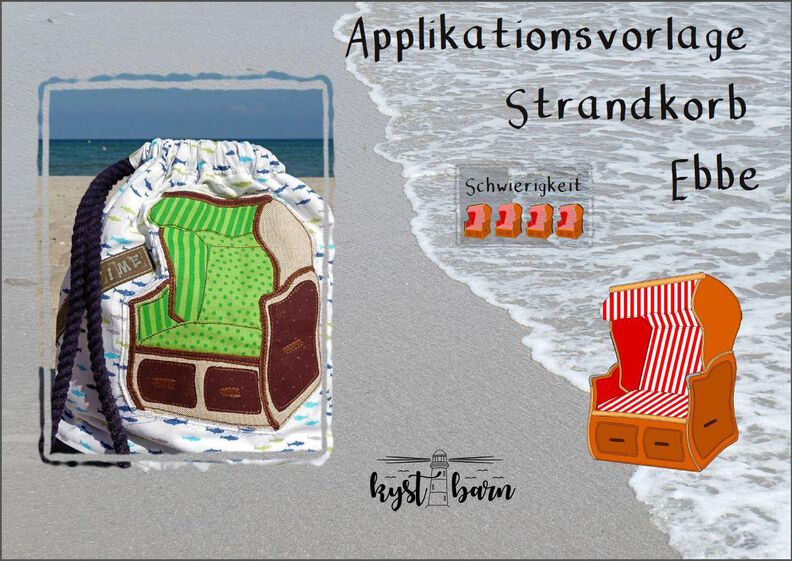 Applikationsvorlage & Nähanleitung Strandkörbe Ebbe & FLut image number 3