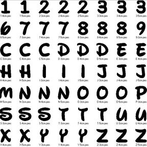 Buchstaben Zahlen in 3cm 4cm und 5cm Stickdatei