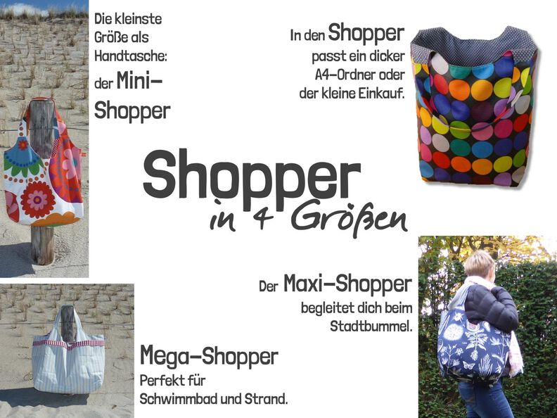 Shopper | Einkaufstasche | zum Wenden | 4 Größen image number 7
