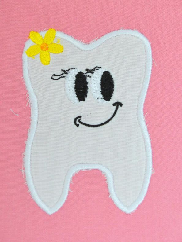 Stickdatei Applikation 3er Set lustiger Zahn 13x18cm Rahmen image number 4