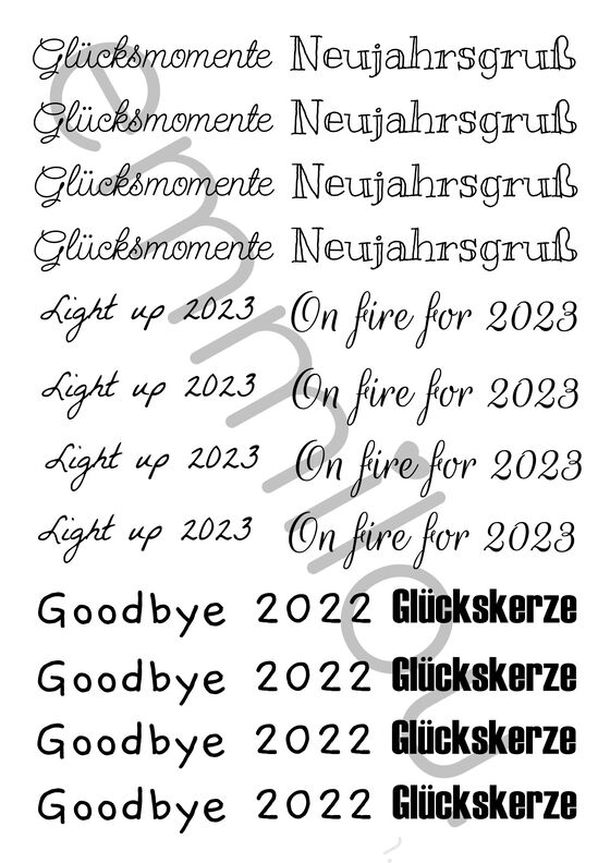 Druckvorlage "Silvester" Kerzen/Anhänger PDF & JPG  image number 4