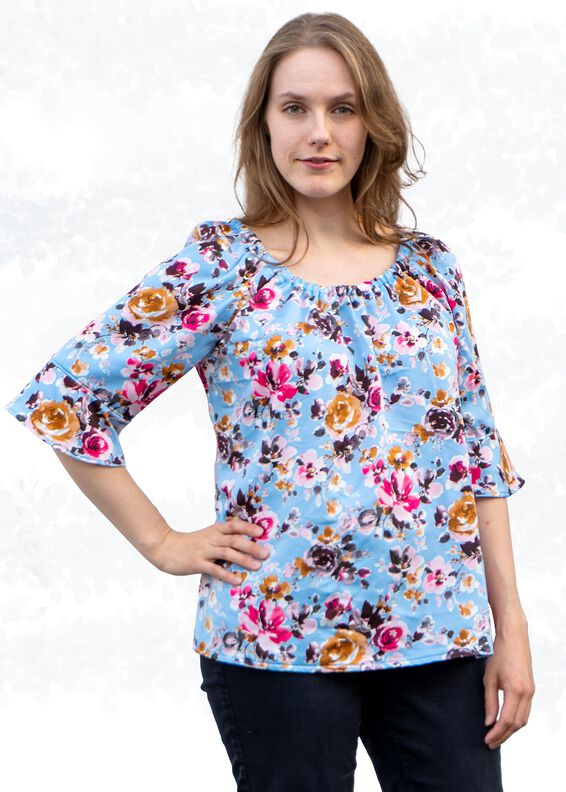 Ida – weite Carmenbluse Damen, weite Ärmel BU 80-116 A4+A0 image number 5