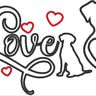 Hunde Liebe Silhouette f&uuml;r Stoffapplikation Stickdatei Herz thumbnail number 8
