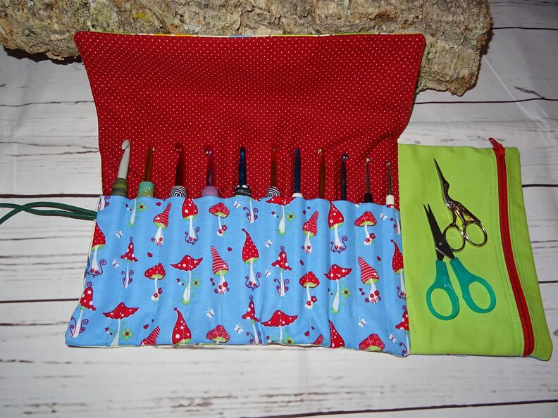 Rollmäppchen Stiftetasche Häkelnadel Utensilo nähen  image number 7