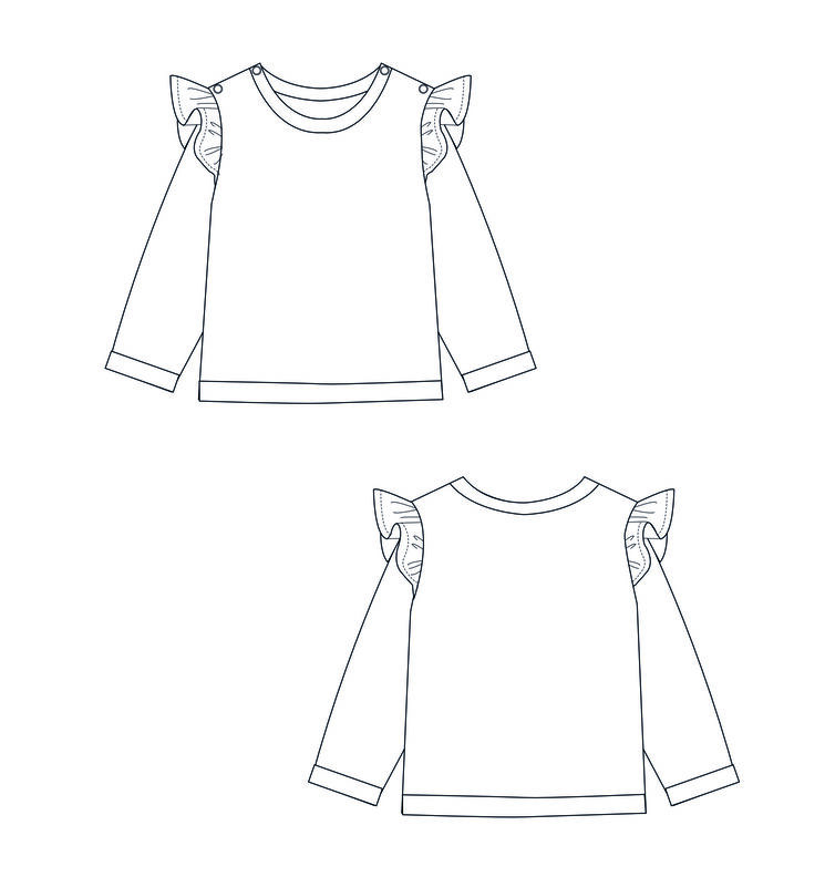 Schnittmuster Kleid und Sweatshirt mit Rüschen Sophie image number 11