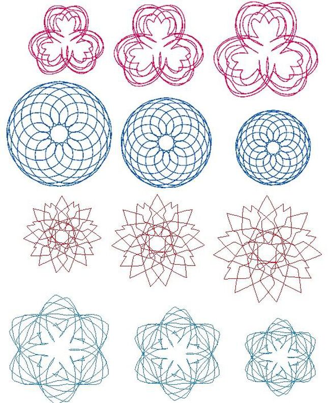 Stickdatei 49 Zirkel Mandala Blumen 5 - 7cm Teil 1 image number 7