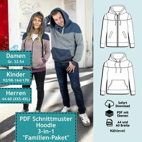 "Familien-Paket" Hoodie - Set Damen, Herren und Kinder