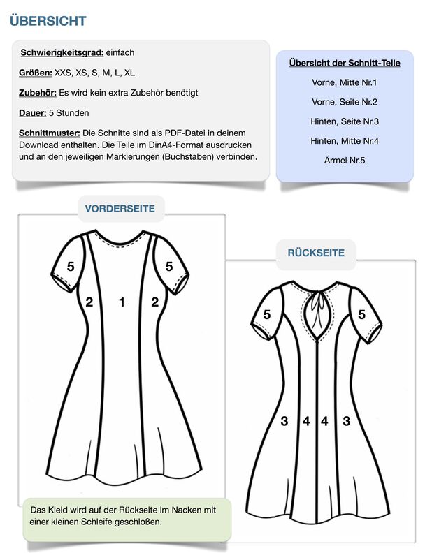 Kleid Anabelle Nähanleitung und Schnittmuster (XXS-XL) image number 8