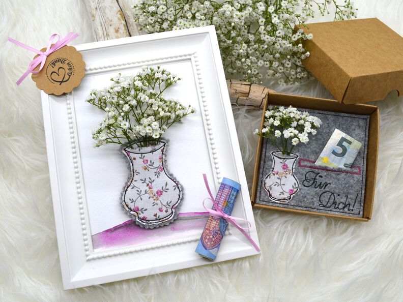 Stickdatei Wunscherfüller Vase Blumen für Dich image number 6