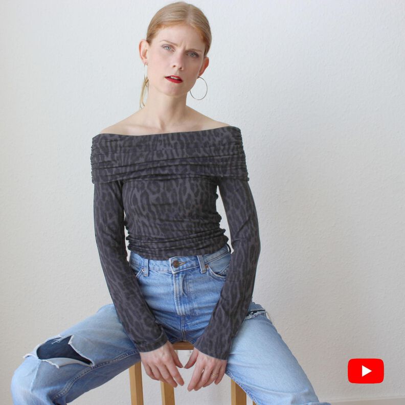 Schulterfreies T Shirt/ Off Shoulder Oberteil  Gr. 32-60 image number 1