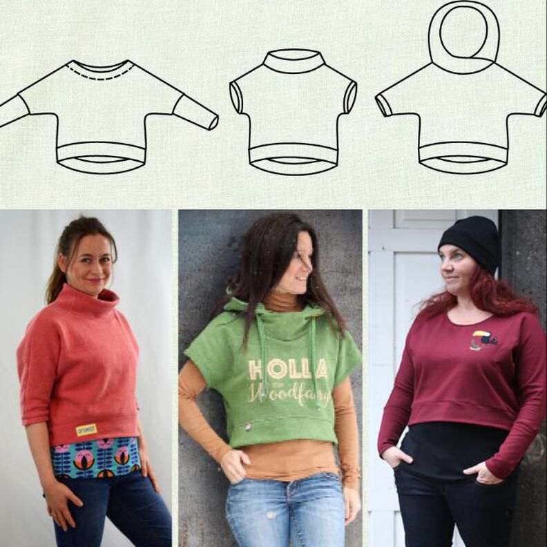Pinia Cropped Add-On: Kurzpulli für Damen, Gr. 32 – 54 image number 1