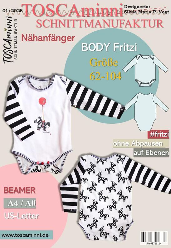 Baby Body Schnittmuster Gr. 62-104 | Anleitung Nähanfänger image number 2
