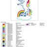 Einhorn stehend auf der Wolke mit Regenbogen Stickdatei  thumbnail number 5