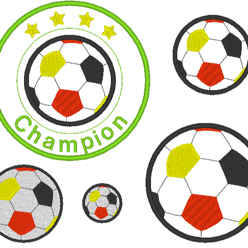Stickdatei - Fußball Fussball Champion bunt image number 1