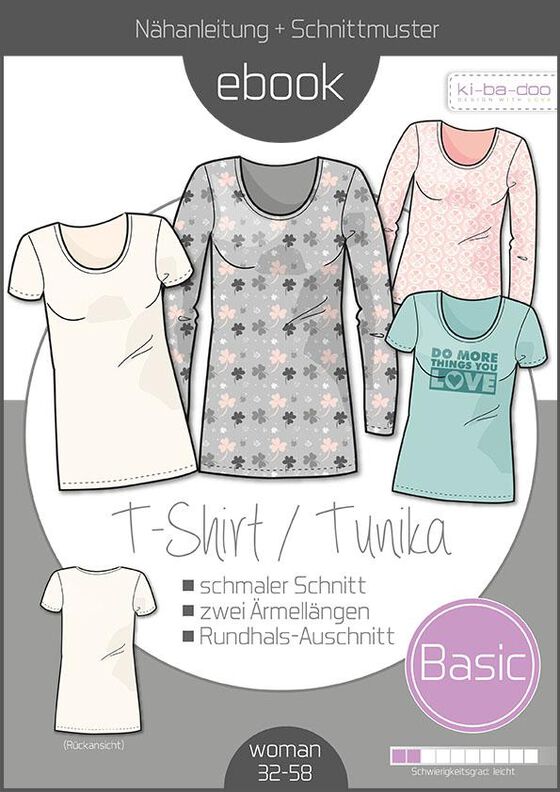 Ebook/Nähanleitung Basic Shirt/Tunika Gr.32-58 image number 1