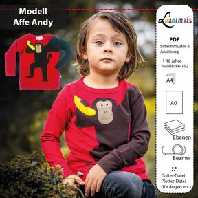 Pullover Kind E-Book Luanimals Affe Andi (86-152cm)