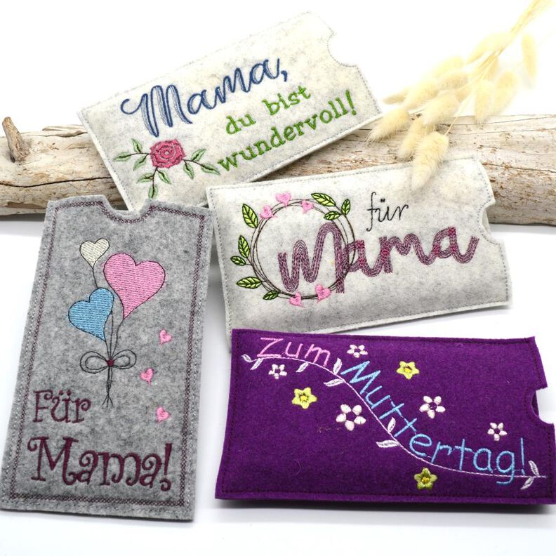 Stickdatei Schokohülle Muttertag SET Mama Mutti image number 1