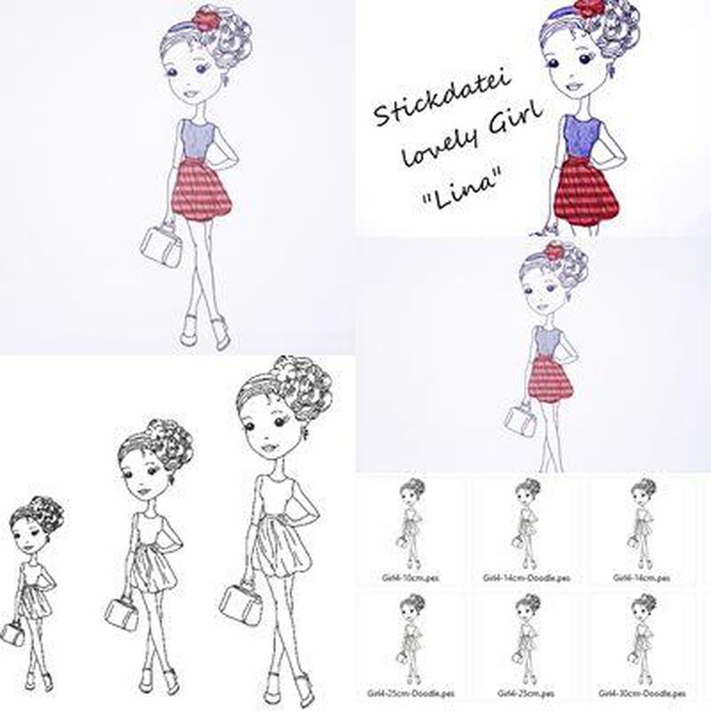 Mädchen 8er SET Bundle Stickdatei image number 3