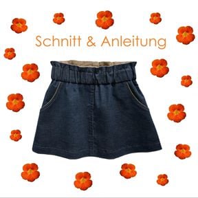 Schnitt + Anleitung ausgestellter Jeansrock Gr. 74 bis 146