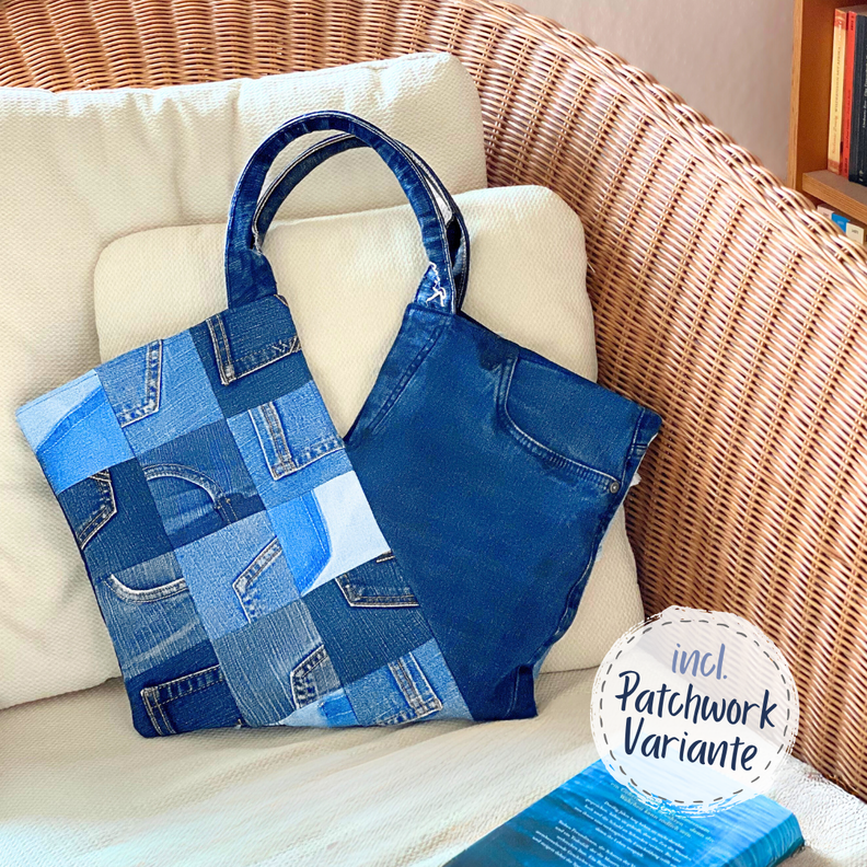 Shopper Tasche aus Jeans nähen mit Innenfutter image number 2