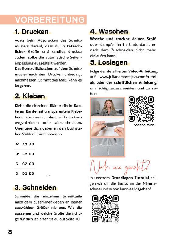 Schnittmuster nach Maß: Mantel OHNE NÄHMASCHINE nähen Damen image number 8