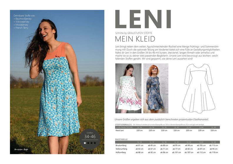 Mein Kleid LENI GR. 34 BIS 46 mit Beamerdatei image number 3
